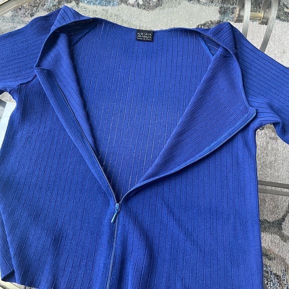 KRIZIA Maglia Made in Italy Zipup Cardigan Top 42/S - Picture 6 of 10